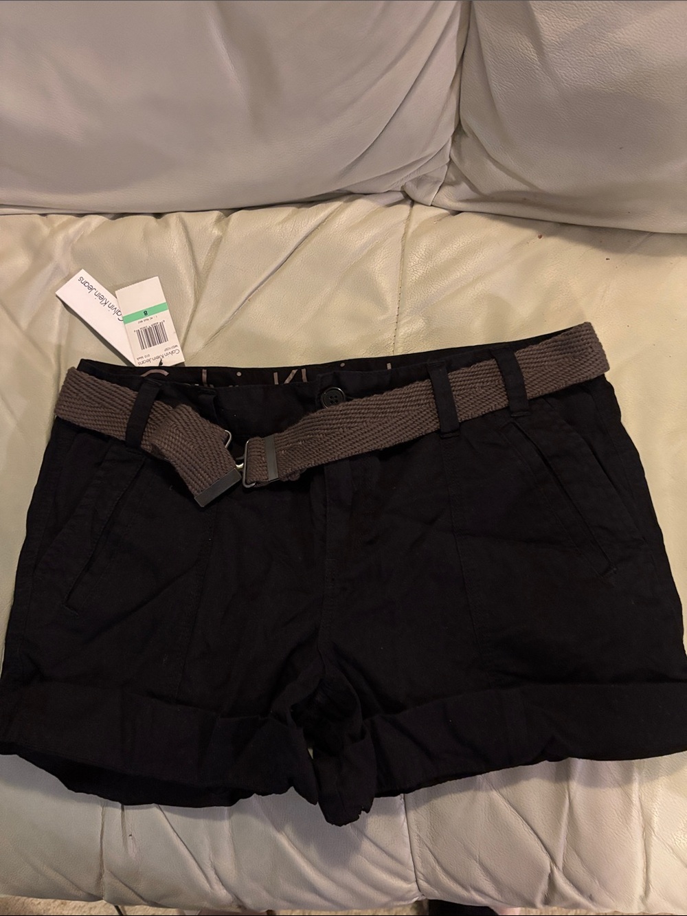 Calvin Klein Jeans Black Belted Shorts nwt size 8